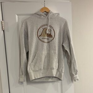 Quiksilver Light Gray Hoodie with Brown Logo